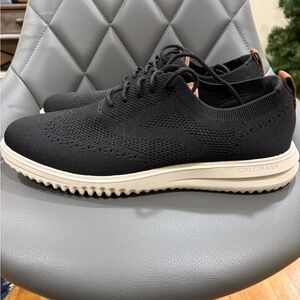 Cole Haan Black Knit Sneakers with White Sole